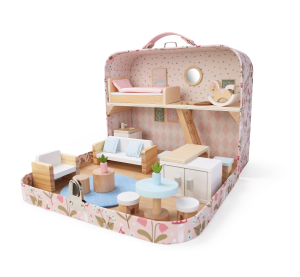 2Kids Toys Puppenhaus im Koffer Wohnzimmer